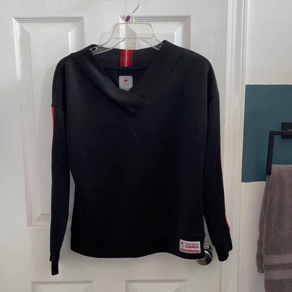 Team Canada Olympic Black V-Neck Sweater